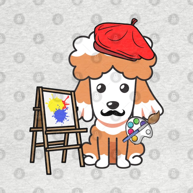 Funny poodle is a painter by Pet Station